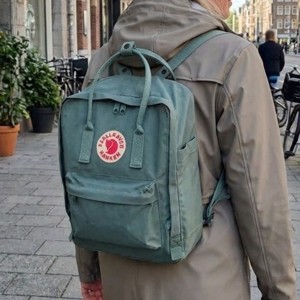 Fjallraven Kanken Classic Backpack Slate Blue Sage Green Everyday Bag Functional
